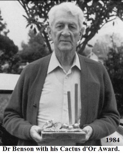 Lyman Benson with his Cactus dOr Award, 1984