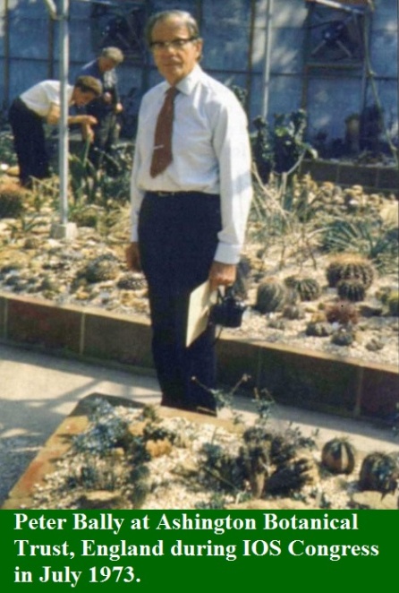 Bally at the Ashington Botanical Trust during the IOS Congress in July 1973.