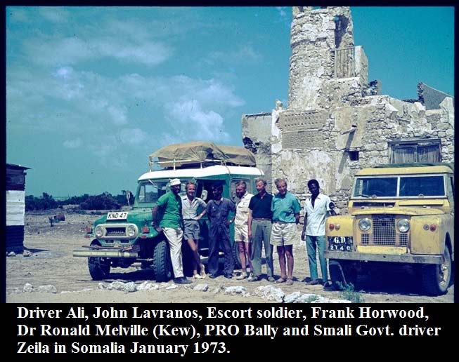 Peter Bally and others from his expedition in Somalia, January 1973